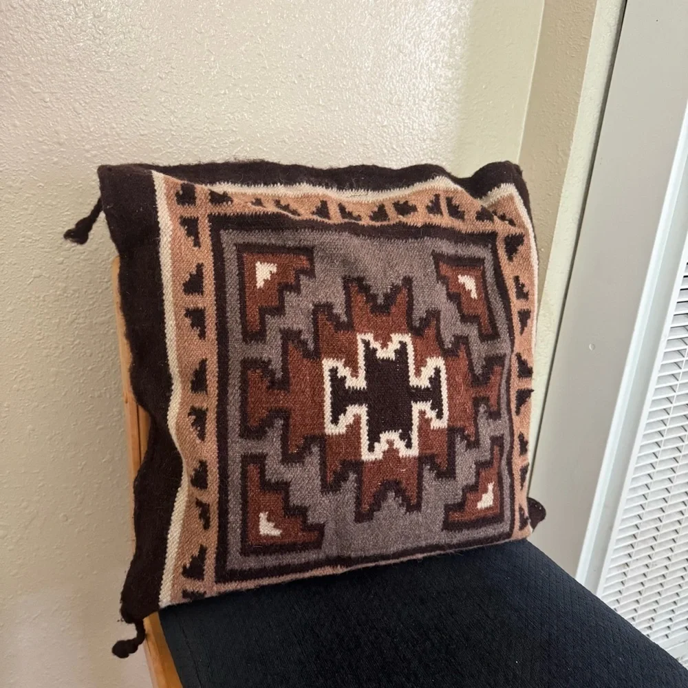 Vintage Navajo Native American Tassle Pillow Textile Southwestern